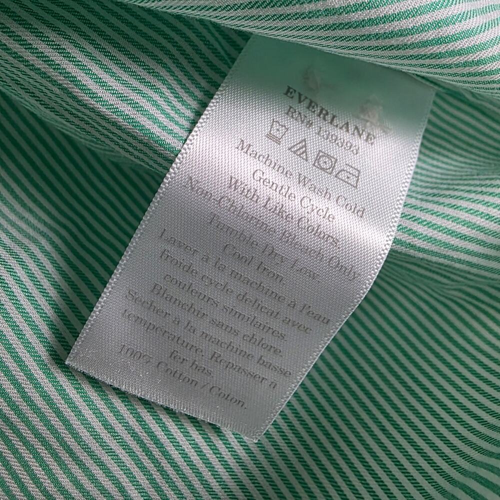 Everlane NWT Mint Green Striped Relaxed Poplin Button Down Shirt - Women’s 10 - Picture 8 of 10